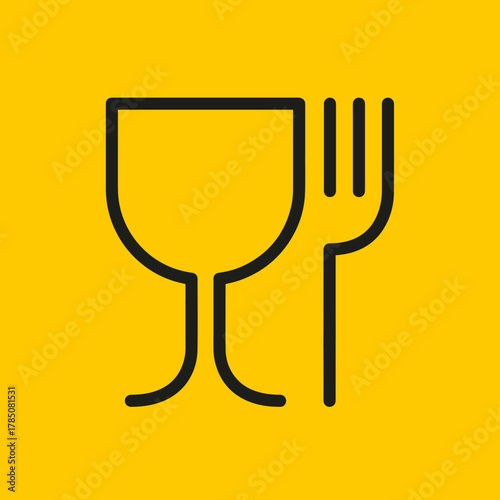 Food grade symbol. Plastic contact fork and glass symbol