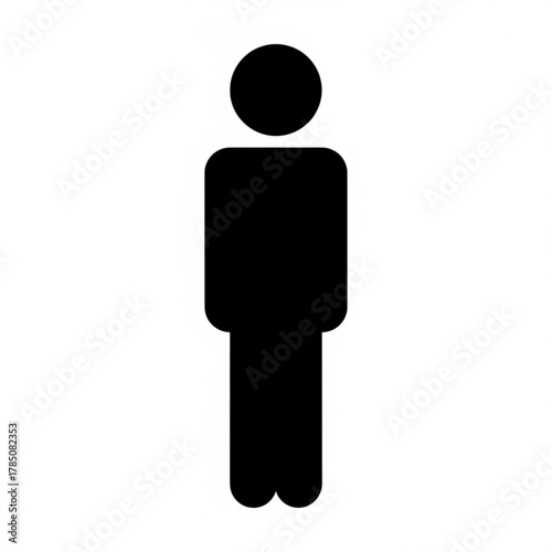 Simple human figure silhouette isolated on white background
