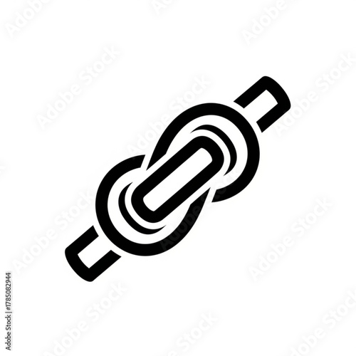 Black silhouette of a knot isolated on white background