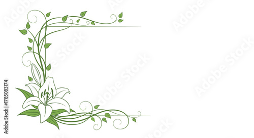 Discover the beauty and grace of floral designs with elegant vine and lily arrangements.