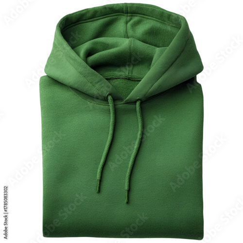 Wallpaper Mural Comfortable green hooded sweatshirt, neatly folded for display. Torontodigital.ca
