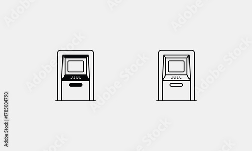 Atm Machine icon set vector stock illustration