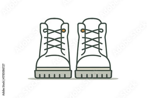 Sturdy hiking boots with thick soles and functional laces