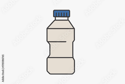 Simple beverage container icon with blue screw cap
