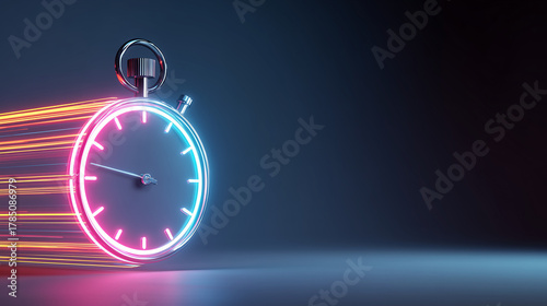 Speed Neon Stopwatch with Lines