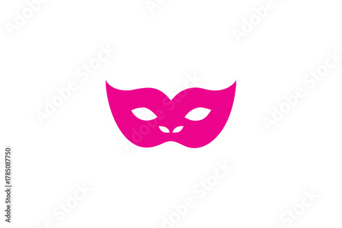Elegant Pink Masquerade Mask Silhouette for Mystery and Celebration Themes