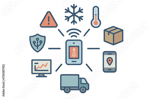 Smart cold chain logistics monitoring with mobile alerts and cargo tracking