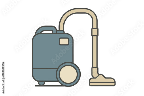 Canister vacuum cleaner appliance with hose and floor nozzle attachment