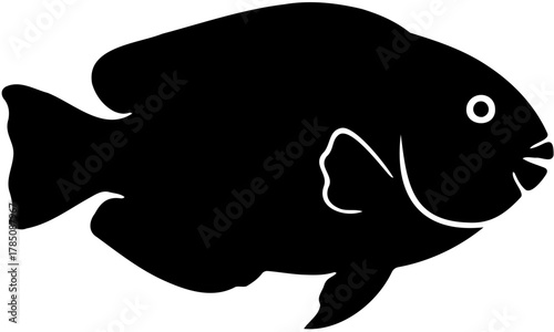 Aquatic Fauna Icon: Simple Flat Sea Fish Design