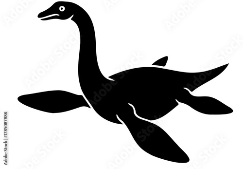 Prehistoric Plesiosaur: Long-Necked Sea Dinosaur Illustration