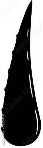 Bold Aloe Vera Leaf Black Silhouette Icon