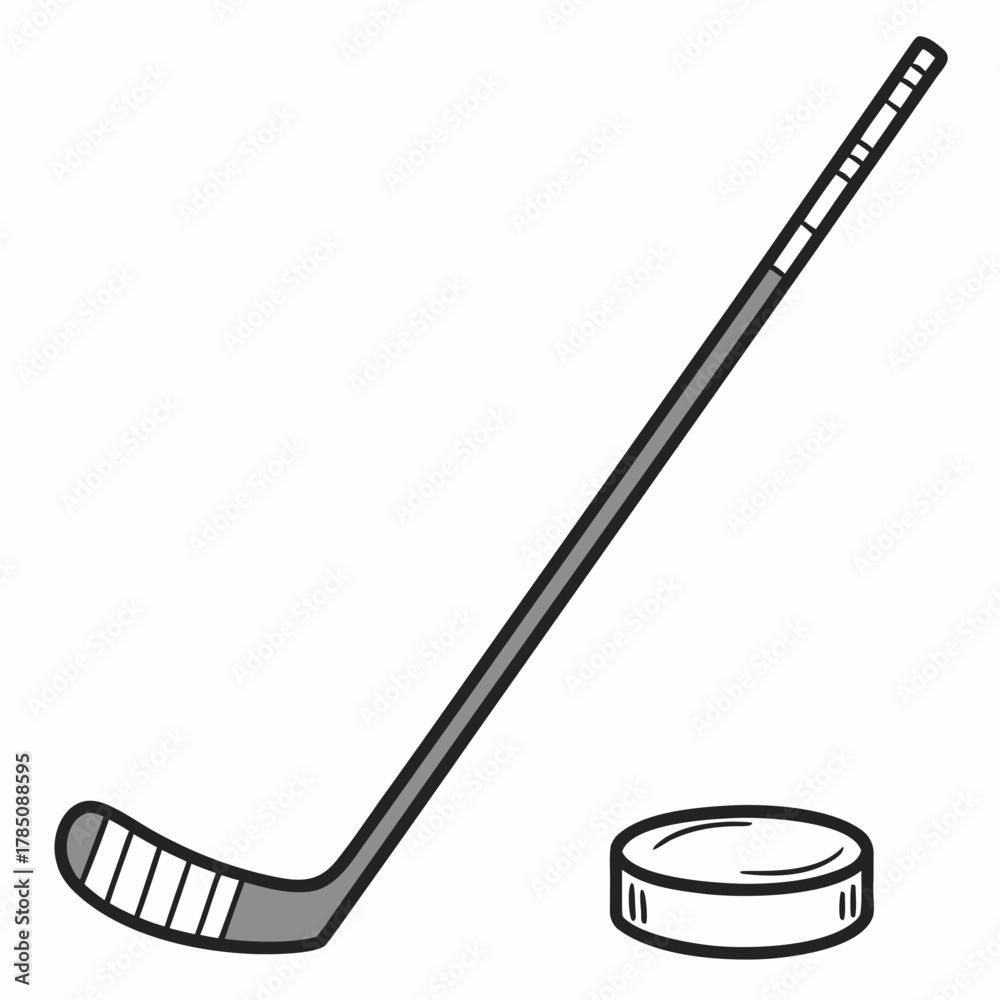 Φωτογραφία Hockey Stick and Puck on White Background hockey puck sports