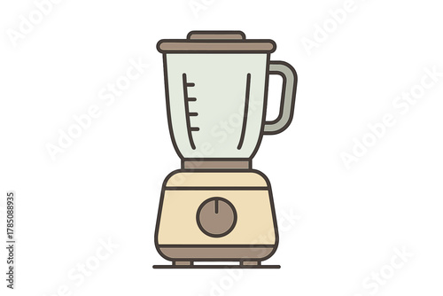 Countertop kitchen blender with measurement markings on clear pitcher