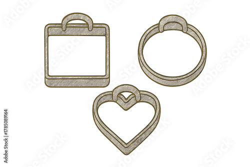 Three blank jewelry pendant shapes with hanging loops