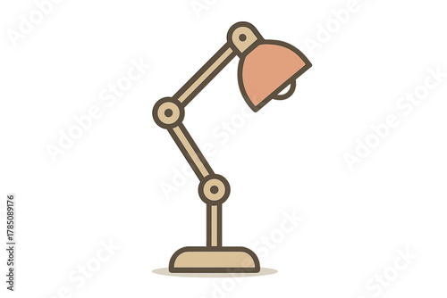 Articulated desk lamp with hinged arm and classic dome shade