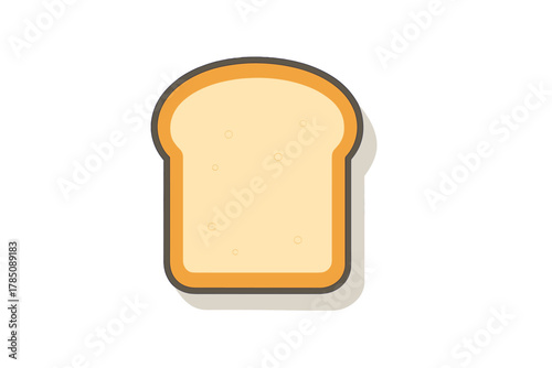 Icon of a single slice of white sandwich bread with crust