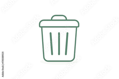 Outline icon of a trash can with lid and vertical slots for disposal