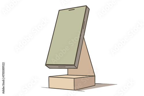 Angled smartphone display stand holder for product presentation mockup