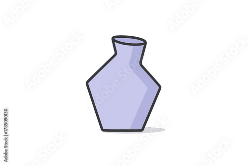 Stylized geometric light purple vase with thick black outline