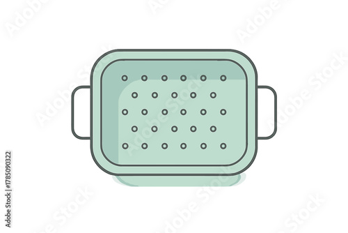 Kitchen colander or strainer with handles and perforated bottom