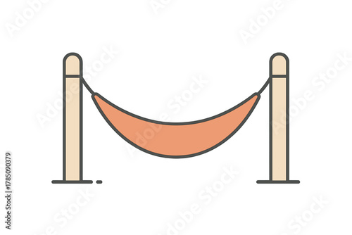 Velvet rope barrier stanchion with hanging cord for VIP access