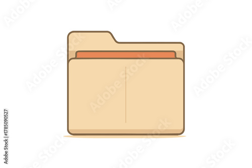 Beige folder icon with organizational tab and divider line
