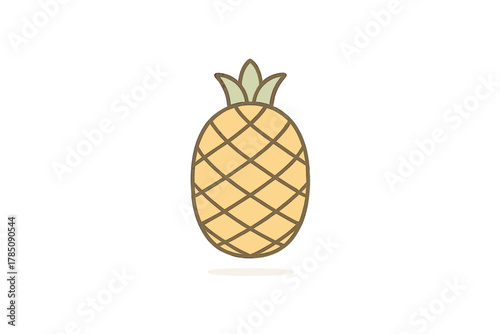 Stylized pineapple fruit icon with crown leaves