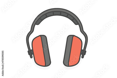 Industrial hearing protection earmuffs icon isolated on white background