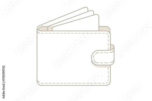 Outline icon of bifold wallet showing inserted cards and closure tab