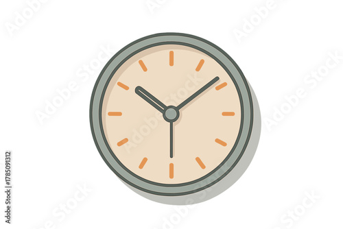 Simple round wall clock face with hour and minute hands