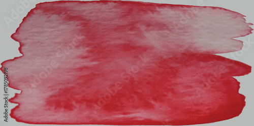 Red paint dry brush stroke. Watercolor hand painted backdrop for print, web design and banners. Realistic vector background texture