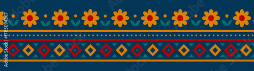 Blue Folk Art Truck Card with Traditional Pakistani Patterns