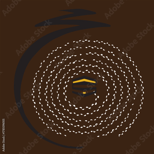 Hajj and Umrah Kaaba Illustration