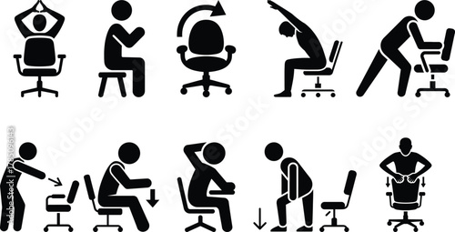 Office chair exercises and stretches for a workplace wellness