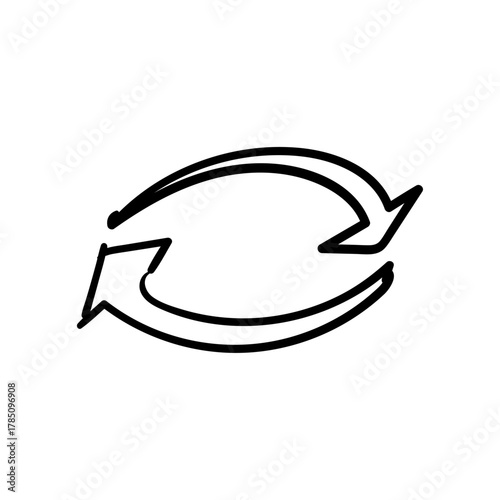 Recycle symbol icon, circular arrows, rotation, renewal, exchange, cycle, process, refresh, repeat, reuse