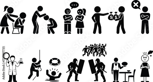 Pictograms of diverse human interactions and social concepts