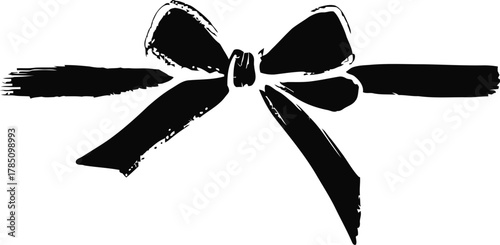 Brush Stroke Bow Ribbon Illustration