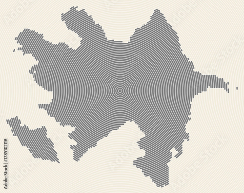 Azerbaijan shape rings. Country map formed by stacked circles. Azerbaijan boundary shape design. Amazing vector illustration.