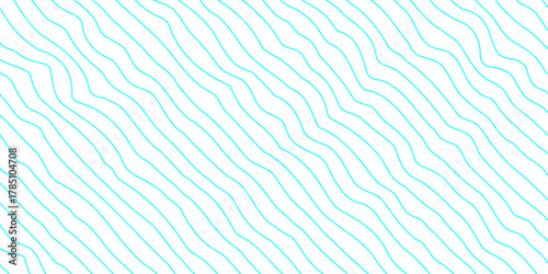 Abstract repeating wavy lines in cyan colors on smooth curve disserted groovy wrinkle line seamless pattern vector white background, minimal illustration design line art geometric isolated design.