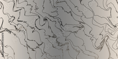 Abstract pattern with soft wavy wrinkle line seamless texture of lined paper background, texture of distorted black line on brown background waved texture doodle background.