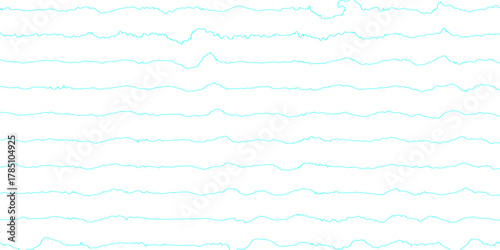 Abstract repeating wavy lines in cyan colors on smooth curve disserted groovy wrinkle line seamless pattern vector white background, minimal illustration design line art geometric isolated design.