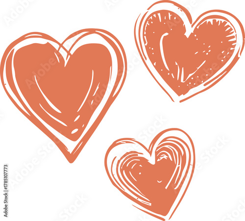 Hand Drawn Heart Collection Vector Illustration