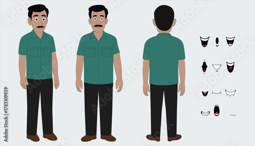 Indian man cartoon character. moral stories for the best cartoon character. the character best for your animation videos