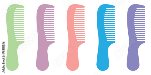 Hair Comb and Scissor Silhouette Set — Vector Icons for Hair Styling, Grooming, and Barber 
Tools Design