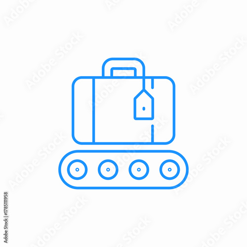 baggage control airport icon sign vector
