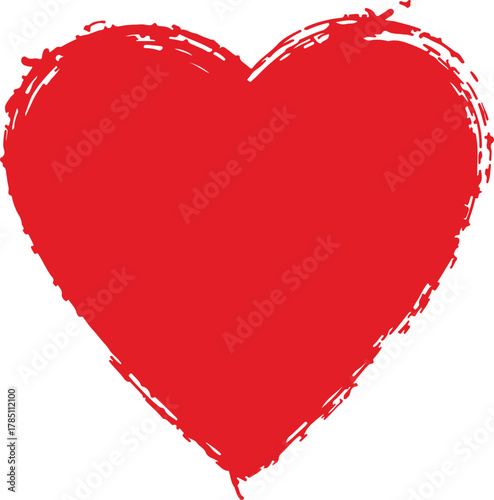 Dynamic and expressive bold red brushstroke heart graphic symbolizing love passion and artistic flair perfect for various design applications