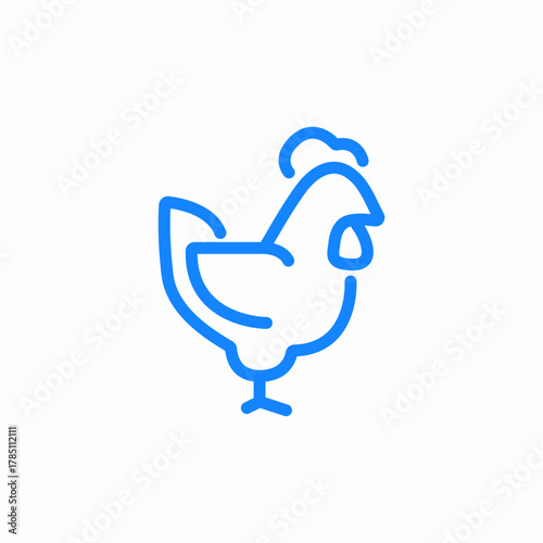 chicken farm animal icon sign vector