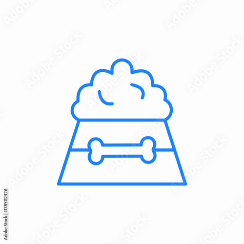 dog food bowl icon sign vector