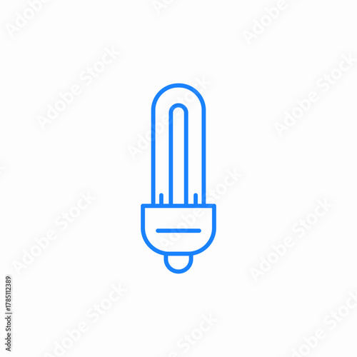 fluorescent bulb icon sign vector