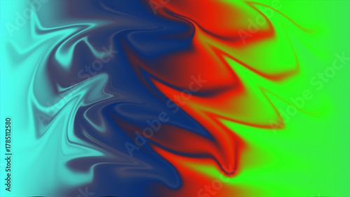 Fluid multi color abstract background with blue red and green design